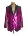Men's One Button  Hot Pink ~ Fuchsia Sequin Blazer - Sequin Tuxedo - Dinner Jacket