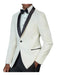 Men's One Button Tuxedo Shawl Black Lapel classy Ivory Suit