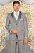 Men's Light Grey Shawl Lapel Slim Fit 1 Button ClosureVest Suit