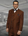 Mens One Button Notch Lapel Wide Leg Suit Copper