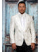 Men's  One Button Shawl Lapel Paisley Pattern White Tuxedo