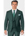 Mens One Button Single Breasted Peak Lapel Double Breasted Vest Ticket Pocket Suit Olive Green