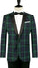 Men's One Button Tartan Designed Slim Fit Tuxedo