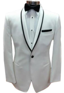 One Button White Tuxedo