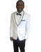 Men's  Trimmed Shawl Lapel white tuxedo suit