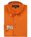 Men's Orange 60% Cotton 40% POLY Shirt Double Collar Design Sleeves Solid