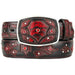 Men's Original Ostrich Leg Skin Fashion Western Hand Crafted Belt Black Cherry