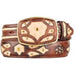 Men's Burnished Oryx Original Ostrich Full Quill Skin Fashion Western Belt