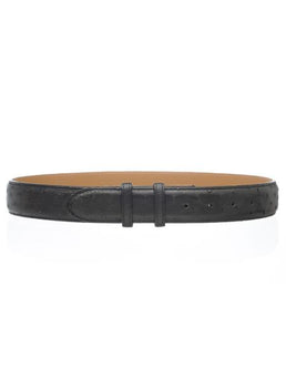 Black Men's Genuine Full Ostrich Quill Belt 1 1/2'' width