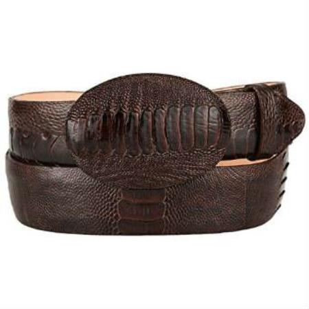 Original Ostrich Leg Skin Brown Fashion Western Belt main image 1