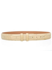 Men's Patchwork Winter White Genuine Ostrich Quill Skin Belt