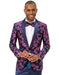 Men's Paisley Jeweled Shawl Blazer – Magenta by EJ Samuel