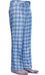 Mens Pant - Wide Leg Plaid Slacks - Blue