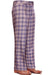 Mens Pant - Wide Leg Plaid Slacks - Lavender - 100% Percent Wool Fabric