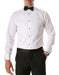 Men's Paris White Regular Fit Lay Down Collar Pleated Tuxedo Shirt