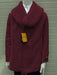 Mens Pea coats With Fur Collar - Dark Burgundy Peacoats