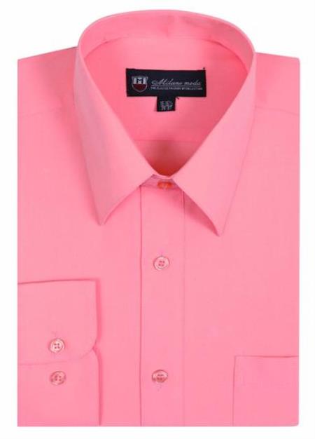 Plain Solid Color Traditional Peach Men's Dress Shirt Peach / 19” Neck / 36-37” Sleeve Plain Solid Color Traditional Peach Men's Dress Shirt Peach / 19” Neck / 36-37” Sleeve