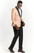 Mens Peach Paisley Blazer - Big and Tall Sport Coat With Bowtie