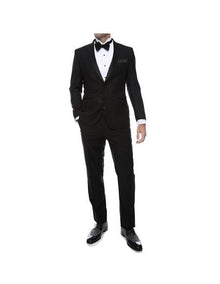 Men's 1-Button Zip fly Peak Lapel Regular Fit Tuxedo