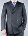 Men's Peak Lapel Charcoal Double Breasted Double Vent Suit- High End Suits - High Quality Suits
