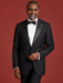 Mens Single Breasted Peak Lapel Tuxedo Jacket Black