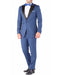 Mens Vested Slim Fit Peak Prom Tuxedo in Indigo Blue