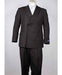 Men's Pinstripe Classic Fit 6 Button Peak Lapel Black Double Breasted Suit