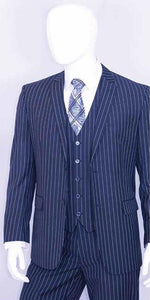 Teal Indigo Bright Blue Cobalt Blue and Pinstripe Suit