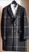 Mens Plaid Overcoat - Peacoat - Plaid Topcoats Dark Gray