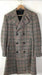 Mens Plaid Peacoat - Plaid Pattern Cream ~ Black ~ Red Coat