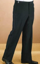 Satin stripe Polyester Plain Lined dress ~ pleated slack Front Black Tuxedo Pant unhemmed unfinished bottom