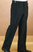 Satin stripe Polyester Plain Lined dress ~ pleated slack Front Black Tuxedo Pant unhemmed unfinished bottom