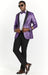 Mens Plus Size Blazers - Large Mens Blazers Mens Purple Paisley Blazer - Big and Tall Sport Coat With Bowtie