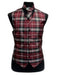 Men'S White/Burgundy ~ Wine ~ Maroon Color Slim Fit Polyester Plaid Design Dress Tuxedo Wedding Vest/Bow Tie Fashion Set - Men'S Neck Ties - Mens Dress Tie - Trendy Mens Ties
