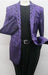 Mens Purple Paisley Blazer - Big and Tall Sport Coat With Bowtie