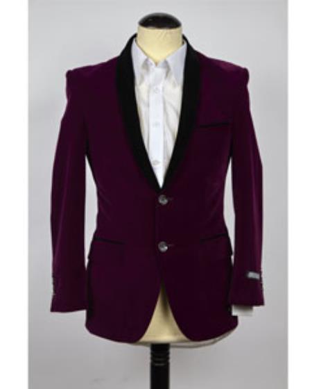 Velour Men's blazer Jacket  PURPLE VELVET BLAZERS FOR MEN main image 0