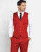 Men's Vest + Matching Solid Red Regular Fit Dress Pants Set + Any Color Shirt & Tie