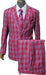 Mens Red and White Tartan Suit - Christmas New Year Holiday Suit Party Dance Events