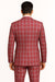 Mens Red and White Tartan Suit - Christmas New Year Holiday Suit Party Dance Events