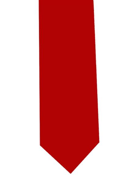 Men's Red Extra Long Polyester Neck Tie -Men's Neck Ties - Mens Dress Tie - Trendy Mens Ties