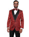 Men'S Red One Button Double Vent Modern Fit Suits