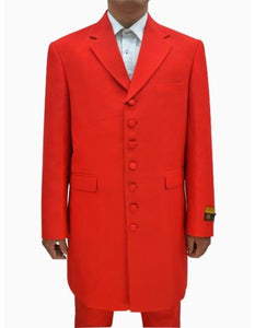 Men's Red Seven Button Zoot Suits