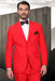 Men's Red Suit 2 Button Super 120's Extra Fine 2 Piece Cheap Priced Business Suits Clearance Sale For Men