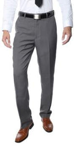 Men's Premium Three Buttons Regular Fit Flat Front Dress Pants Grey