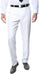Men's White Formal & Business Flat Front Dress Pants