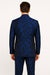 Mens Royal Blue Metallic Floral Suit – Black Background Two Piece Tuxedo Set