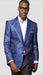 Mens Royal Blue Paisley Blazer - Big and Tall Sport Coat With Bowtie