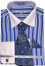 Mens Royal Blue Striped Dress Shirt Set