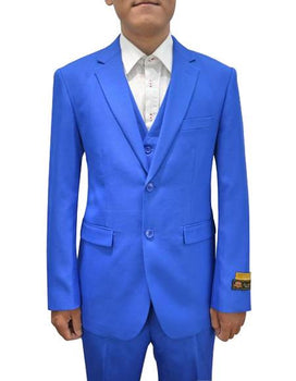 Men's Royal Vested 3 Piece Dress Suits