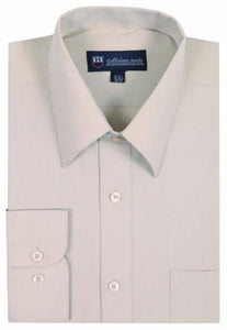 Plain Solid Color Traditional Sand Men's Dress Shirt
